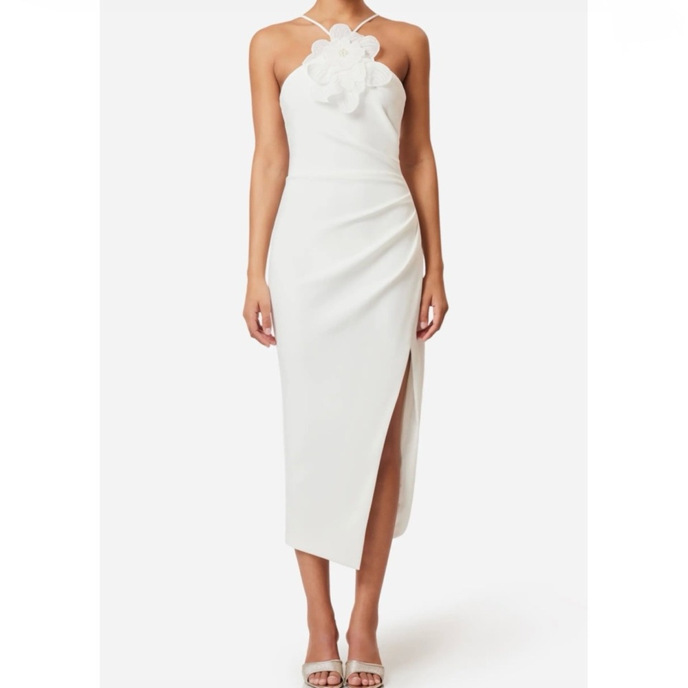 Perfect Condition Elliat Janelle Floral Appliqué Halter Neck Cocktail Midi Dress